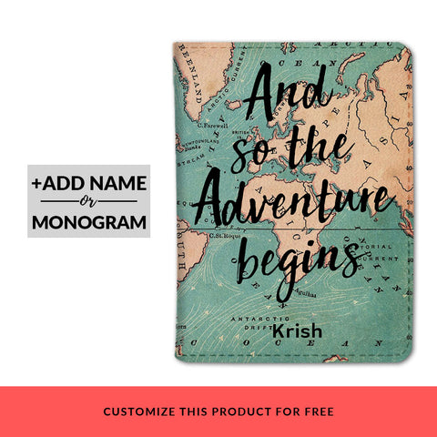Adventure Begins Custom Passport Cover