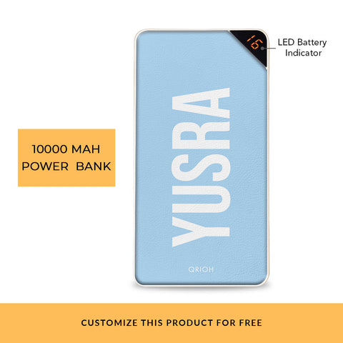 Azure Text Customized Power Bank